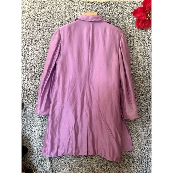Ann Taylor Women's Lavender Overcoat Size 12 Long Sleeve Casual with flaw - Picture 4 of 7